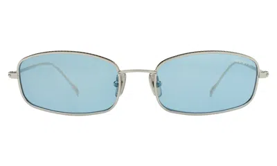 Illesteva Flushing Sunglasses In Silver / Light Blue Flat See Through