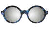 Illesteva Frieda Eco Sunglasses In Blueberry / Silver Mirror