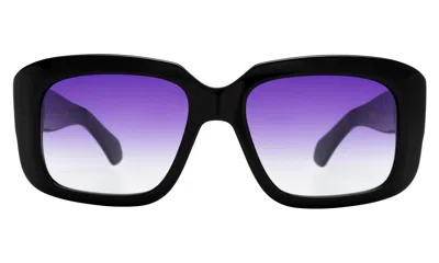Illesteva Geno Sunglasses In Black / Purple Gradient