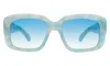 Illesteva Geno Sunglasses In Celeste / Blue Gradient See Through