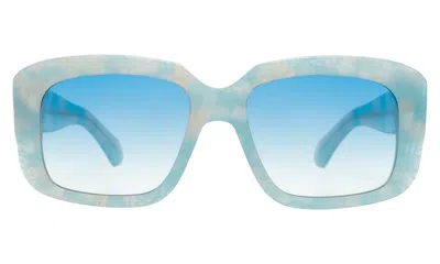 Illesteva Geno Sunglasses In Celeste / Blue Gradient See Through