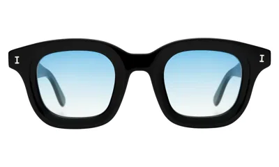 Illesteva George Sunglasses In Black / Blue Flat Gradient See Through