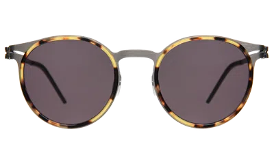 Illesteva Great Jones Titanium Sunglasses In Black/matte Gold / Grey