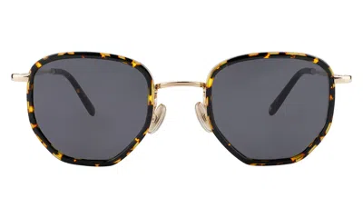Illesteva Hunter Ace Sunglasses In Tortoise/gold / Honey See Through