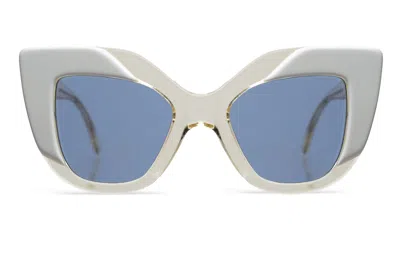 Illesteva Juliette Sunglasses In Champagne White / Blue See Through