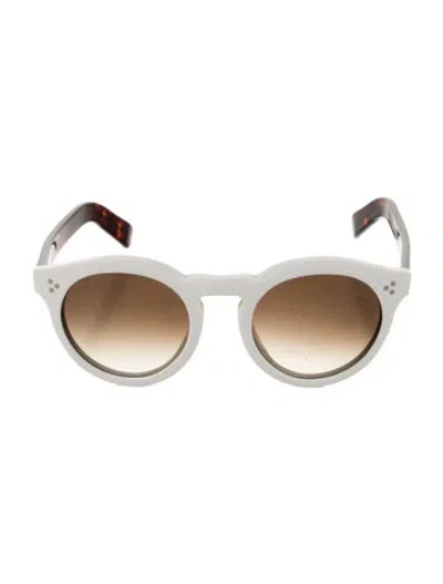 Pre-owned Illesteva Leonard 2 Round Sunglasses In White