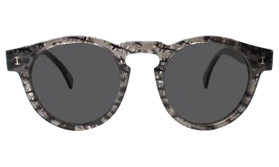 Illesteva Leonard (classic Flex Hinge) Sunglasses In Black Frost / Grey