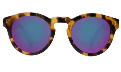 Illesteva Leonard (classic Flex Hinge) Sunglasses In Honey Tortoise / Pink Mirror
