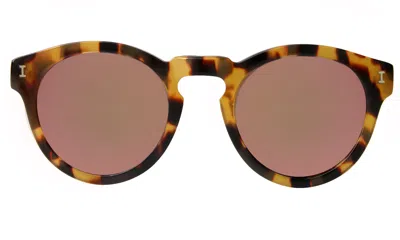 Illesteva Leonard (classic Flex Hinge) Sunglasses In Honey Tortoise / Rose Mirror