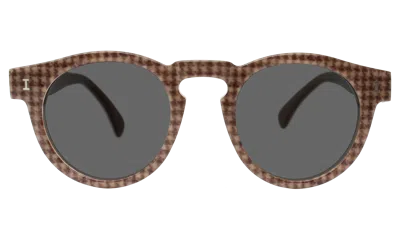 Illesteva Leonard (classic Flex Hinge) Sunglasses In Houndstooth / Grey