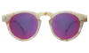 Illesteva Leonard (classic Flex Hinge) Sunglasses In Savannah Cream Marble/havana / Pink Mirror