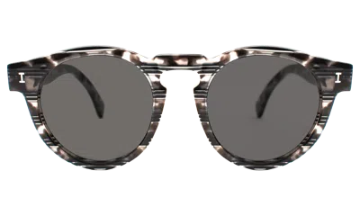 Illesteva Leonard (classic Flex Hinge) Sunglasses In Spider Stripes / Grey