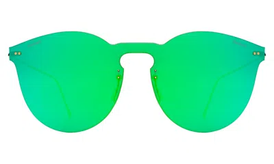 Illesteva Leonard Ii Mask Sunglasses In Emerald / Emerald