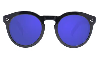 Illesteva Leonard Ii Sunglasses In Black / Violet Mirror