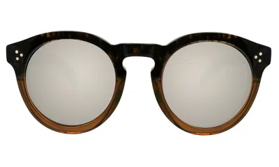 Illesteva Leonard Ii Sunglasses In Half/half Brown / Silver Mirror