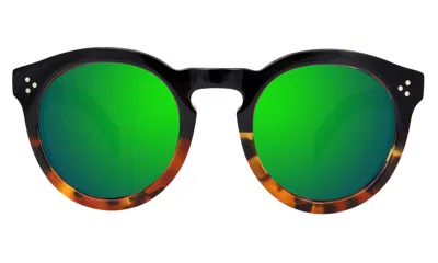 Illesteva Leonard Ii Sunglasses In Half/half Light Tortoise / Green Mirror