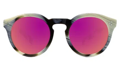 Illesteva Leonard Ii Sunglasses In Horn / Pink Mirror