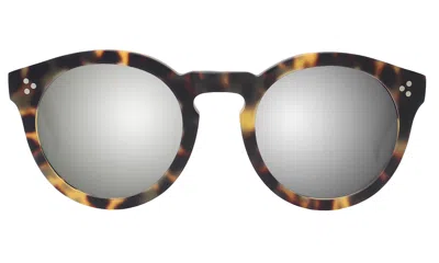 Illesteva Leonard Ii Sunglasses In Matte Tortoise / Silver Mirror