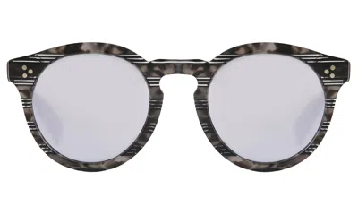 Illesteva Leonard Ii Sunglasses In Spider Stripes / Silver Mirror