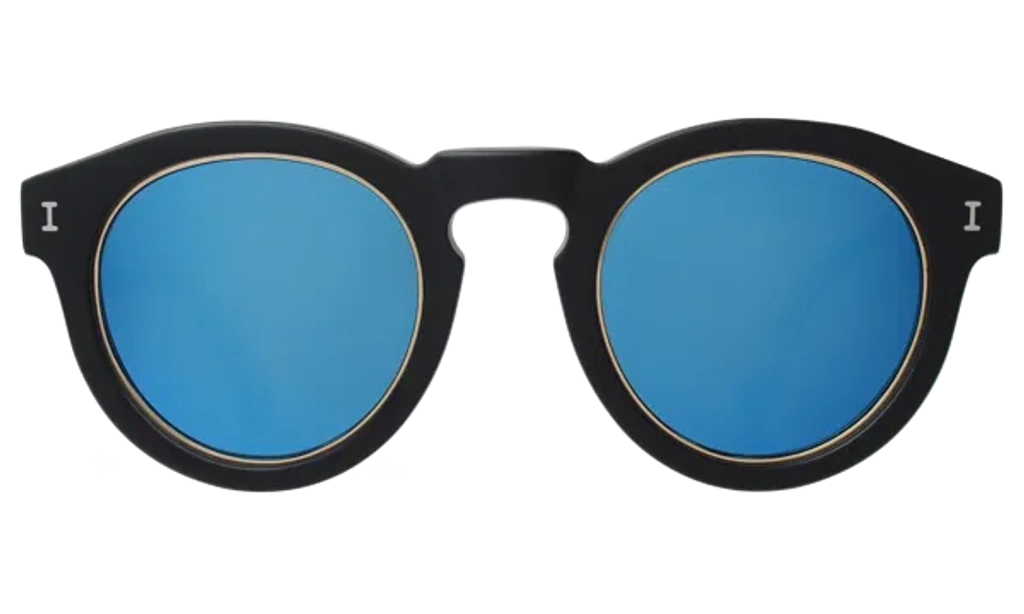 Illesteva Matte Black/Blue Mirror Sunglasses Milan Sunglasses | illesteva main image 2