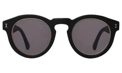 Illesteva Leonard Ring Sunglasses In Matte Black / Grey