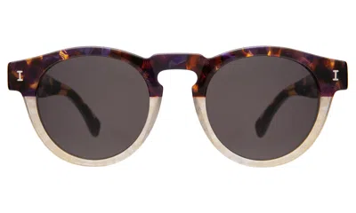 Illesteva Leonard Sunglasses In H/h Rum Raisin Bone / Grey