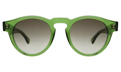 Illesteva Leonard Sunglasses In Hunter / Olive Gradient