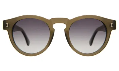 Illesteva Leonard Sunglasses In Olive / Grey Gradient
