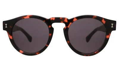 Illesteva Leonard Sunglasses In Pink Tortoise / Grey