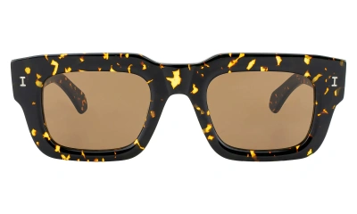 Illesteva Lewis 50 Sunglasses In Flame / Brown Flat