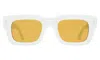 Illesteva Lewis 50 Sunglasses In White / Honey Flat See Through