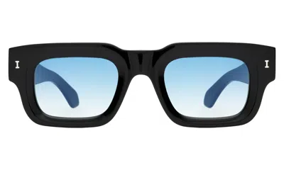 Illesteva Lewis Sunglasses In Black / Blue Flat Gradient See Through