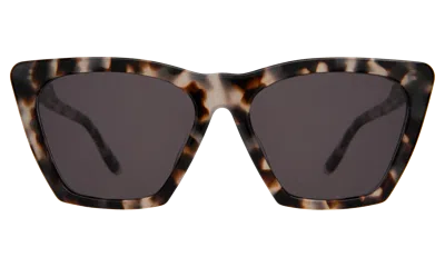 Illesteva Lisbon 57 Sunglasses In White Tortoise / Grey