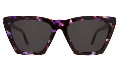 Illesteva Lisbon Sunglasses In Berry Tortoise / Grey