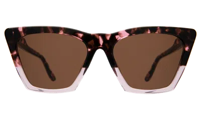 Illesteva Lisbon Sunglasses In Cherry Blossom / Brown