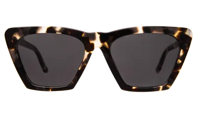 Illesteva Lisbon Sunglasses In White Tortoise / Grey
