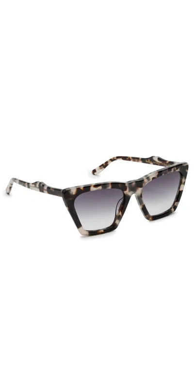 Illesteva Lisbon Sunglasses White Tortoise W/ Grey Gradient