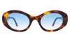 Illesteva Luna Sunglasses In Havana / Blue Flat Gradient See Through