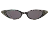 Illesteva Marianne Sunglasses In Lapis/gold W/ Gold Swarovski Crystals / Grey Flat