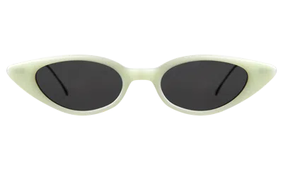 Illesteva Marianne Sunglasses In Mint/matte Black / Grey Flat