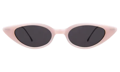 Illesteva Marianne Sunglasses In Pale Pink/gunmetal / Grey Flat