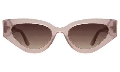 Illesteva Mary Lou 51 Sunglasses In Thistle / Brown Flat Gradient
