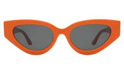 Illesteva Mary Lou Sunglasses In Aperol / Grey Flat