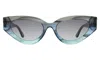 Illesteva Mary Lou Sunglasses In Deep Sea / Grey Flat Gradient
