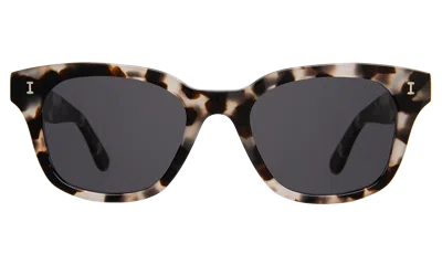 Illesteva Melrose Sunglasses In White Tortoise / Grey Flat