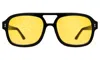Illesteva Memphis Sunglasses In Black / Honey See Through