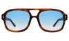 Illesteva Memphis Sunglasses In Havana / Blue Gradient See Through
