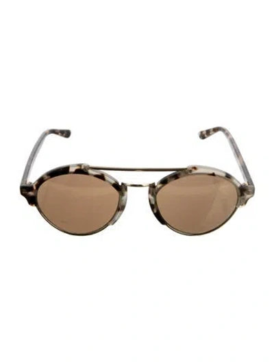 Pre-owned Illesteva Milan 2 Aviator Sunglasses In Brown