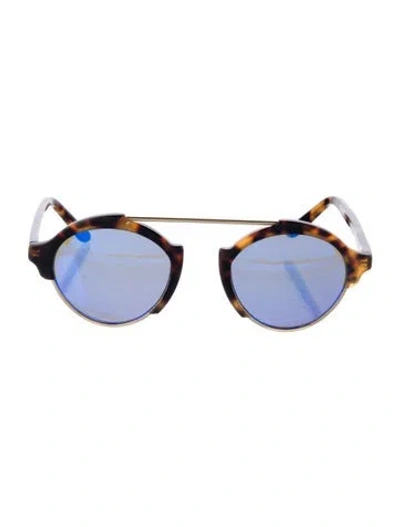 Pre-owned Illesteva Milan 4 Round Sunglasses In Brown