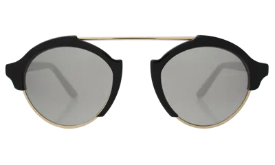 Illesteva Milan Iv Sunglasses In Black / Silver Mirror